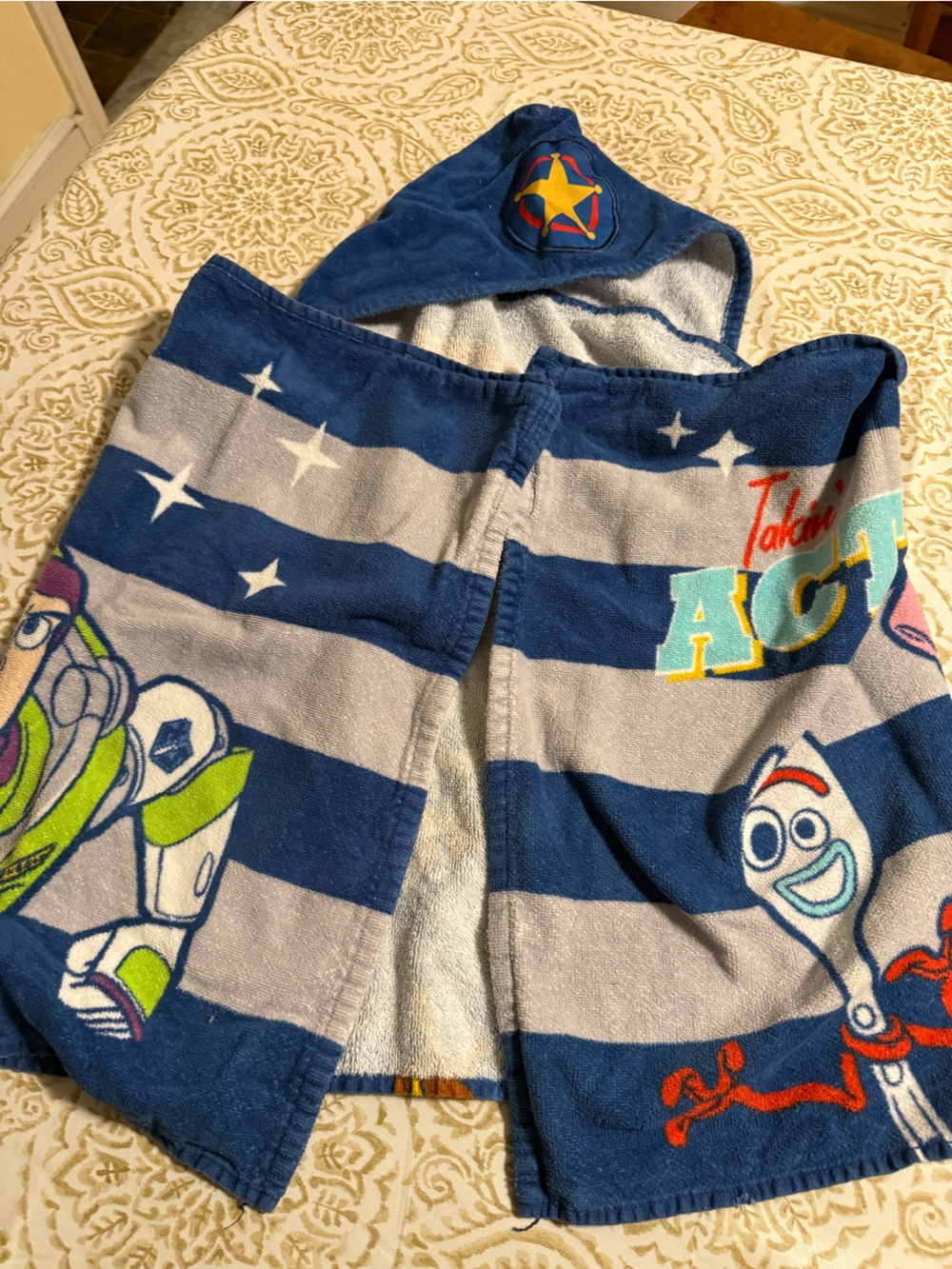 Toy Story Kids Hooded Towel Poncho - Blue & Gray